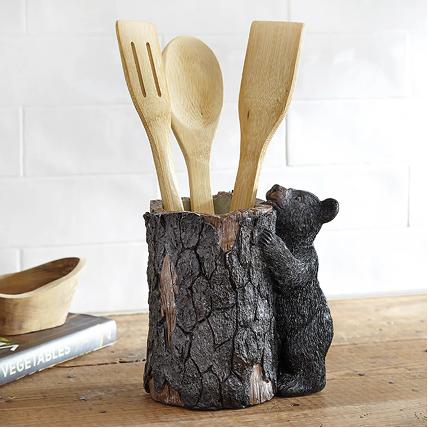 Climbing Black Bear Utensil Holder