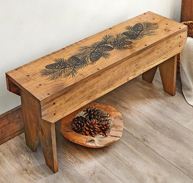 Pinecone Ridge Wood Bench