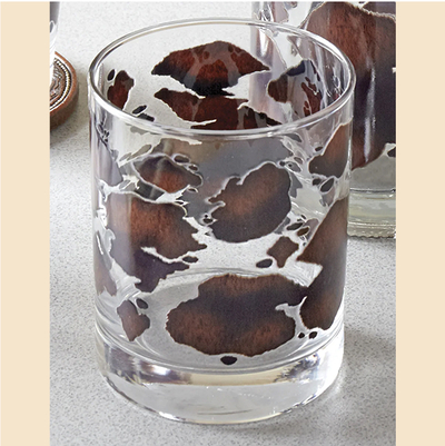 Cowhide Print Old-Fashioned Glasses - Set of 4