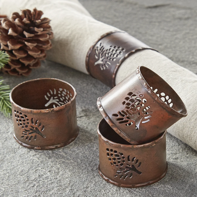 Cutout Pinecone Napkin Rings - Set of 4