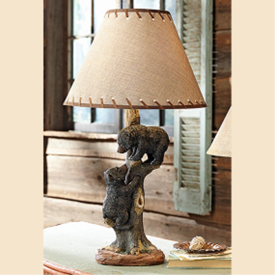 Two Bear Cubs Table Lamp