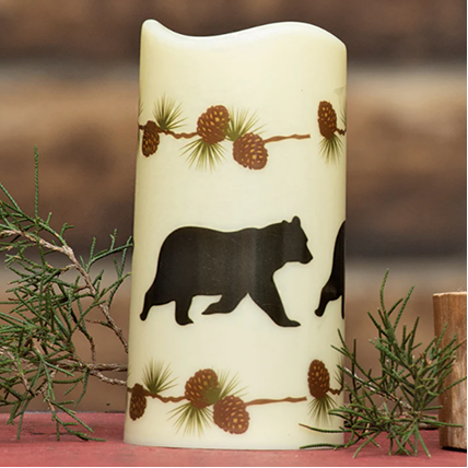 Pinecone Bear LED Candle