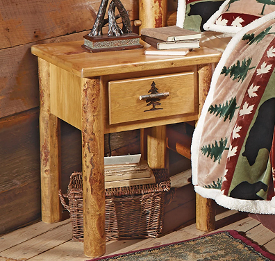 Rocky Mountain Log Nightstand