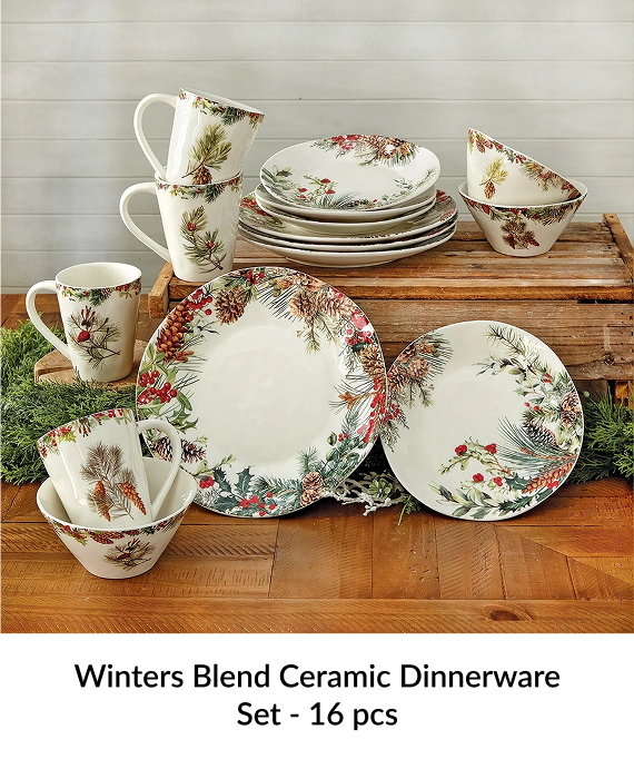 Winters Blend Ceramic Dinnerware Set - 16 pcs