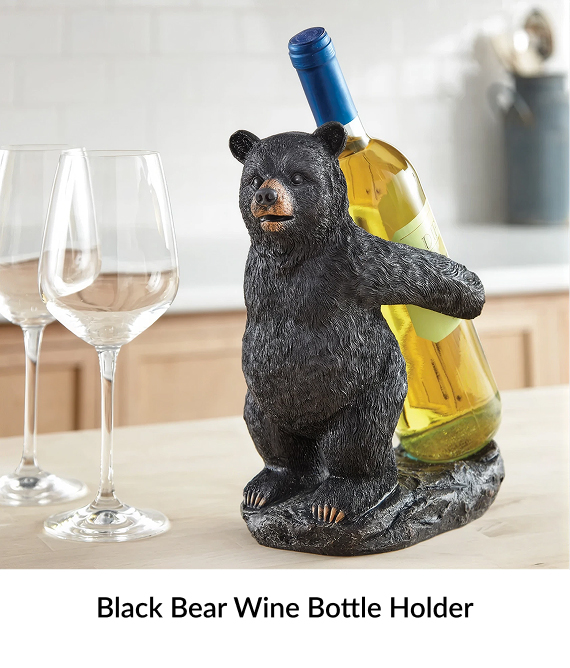 Black Bear Wine Bottle Holder