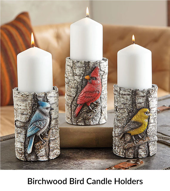 Birchwood Bird Candle Holders