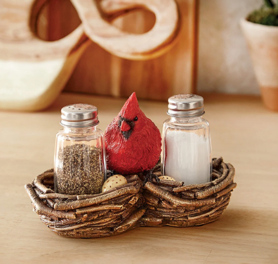 Cardinal Nest Salt & Pepper Shaker Set