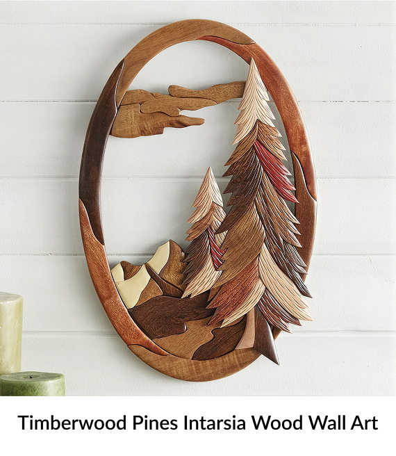 Timberwood Pines Intarsia Wood Wall Art