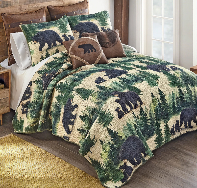 Pinewood Bears Quilt Bedding Collection