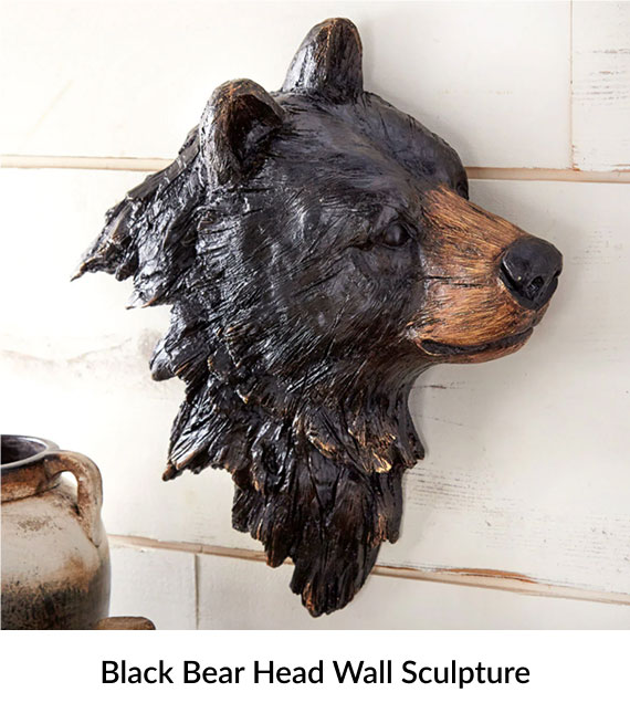 Black Bear Head Wall Sculpture