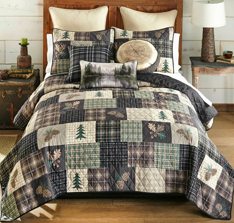Pinecone Plaid Quilt Bedding Collection