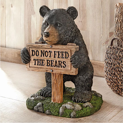 Do Not Feed The Bears Sculpture