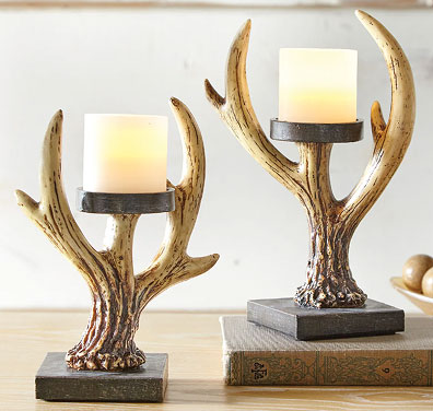 Antler Ridge Pillar Candle Holders - Set of 2