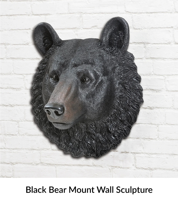 Black Bear Mount Wall Sculpture