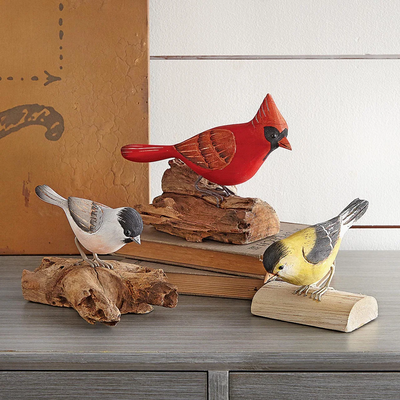 Wooden Bird Figurines