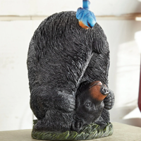 Black Bear & Blue Bird Figurine