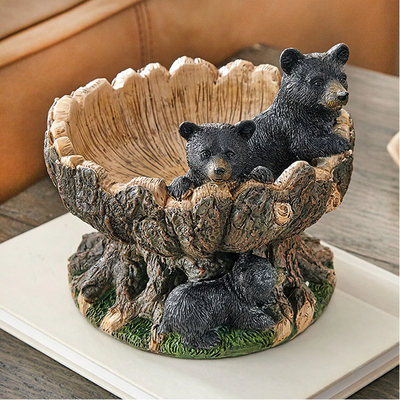 Playful Black Bears Decorative Bowl