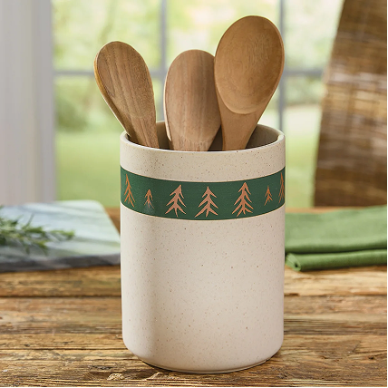 Northwoods Spring Stoneware Utensil Crock