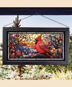 Cardinal Mosaic Stained Glass Art