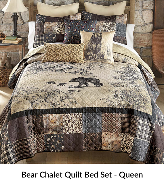 Bear Chalet Quilt Bed Set - Queen