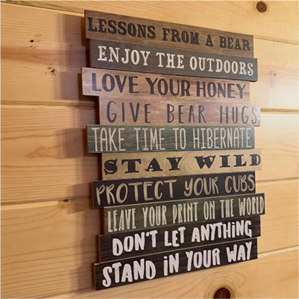Bear Advice Wood Wall Sign