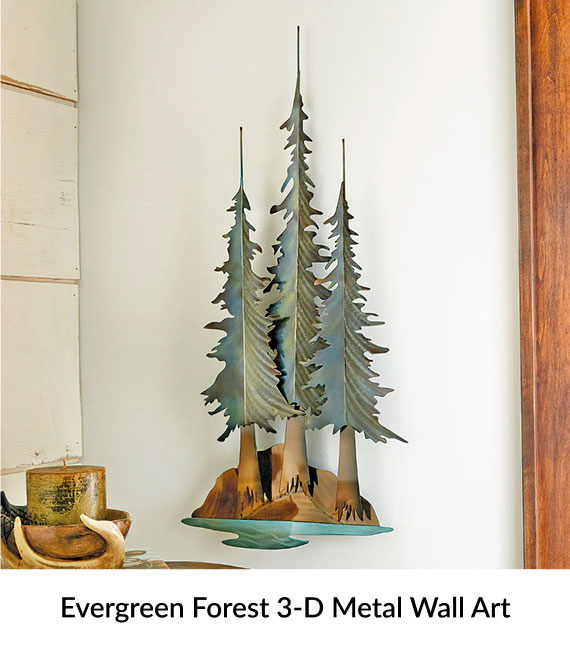 Evergreen Forest 3-D Metal Wall Art