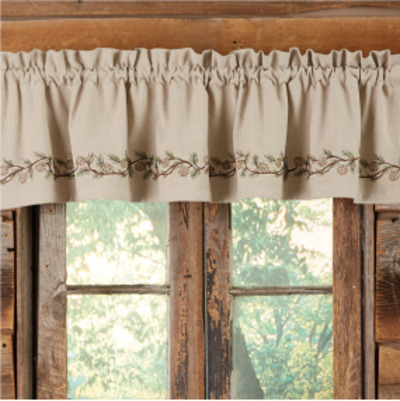 Pinecones Embroidered Valance