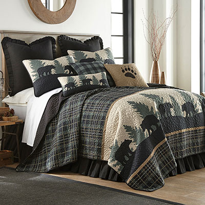 Timberland Plaid Bear Quilt Bedding Collection