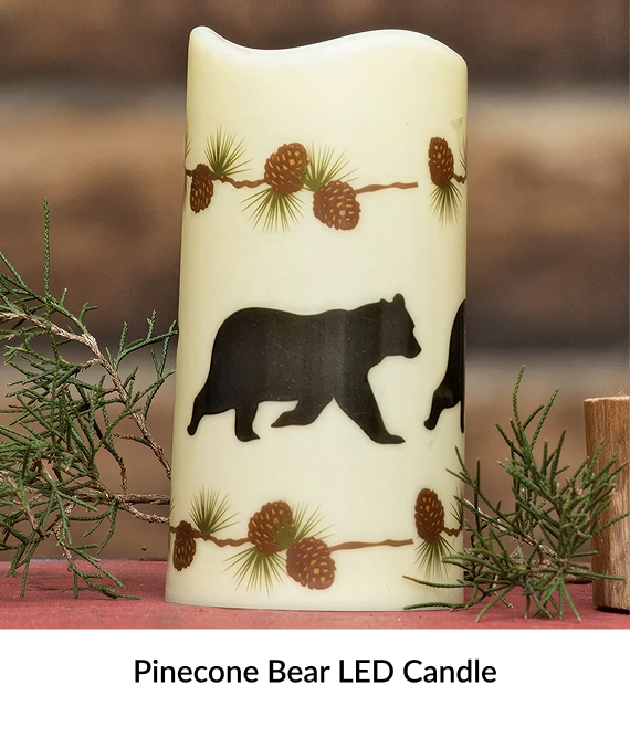 Pinecone Bear LED Candle