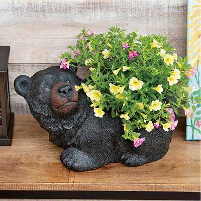 Black Bear Cub Planter