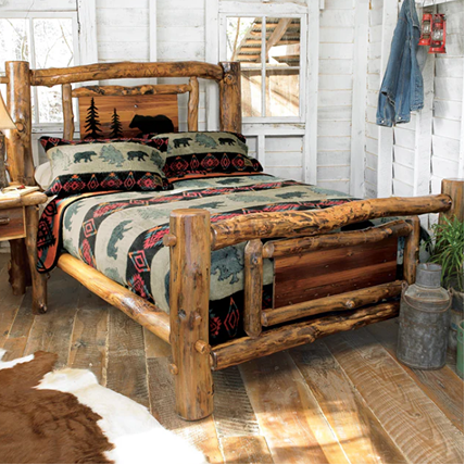 Aspen Creek Log Bear Bed