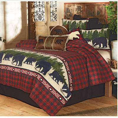 Arrowhead Plaid Bear Quilt Bedding