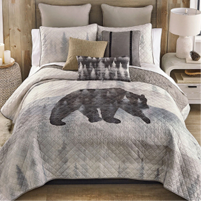 Misty Hills Bear Quilt Bed Set - King