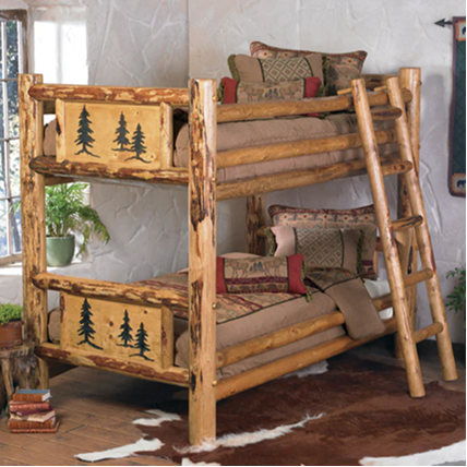 Rocky Mountain Log Bunk Bed - Twin over Twin