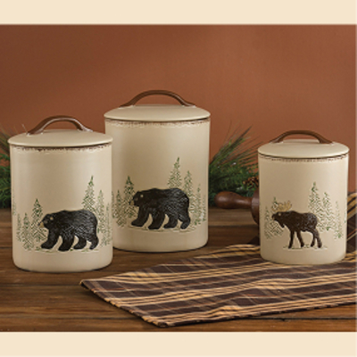 Bear & Moose Stoneware Canister Set (3 pcs)