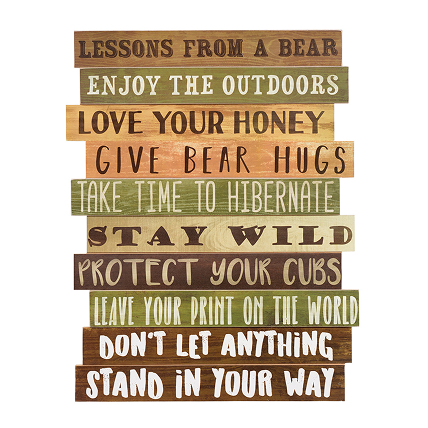 Bear Advice Wood Wall Sign