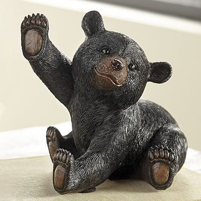 High Five Black Bear Figurine