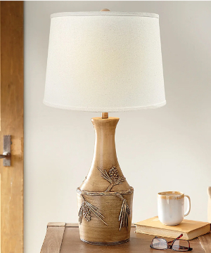 Rustic Pinecone Table Lamp - Brown | Shop Now