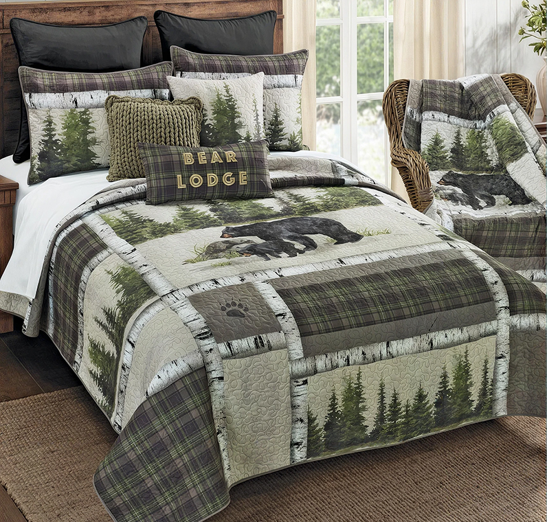 Breckenridge Bear Lodge Quilt Bed Set - Queen- SALE