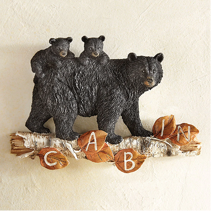 Cabin Bear Family Wall Hanging