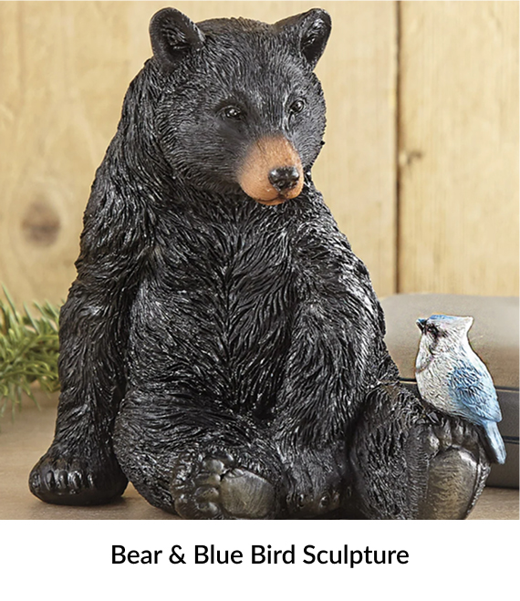 Bear & Blue Bird Sculpture