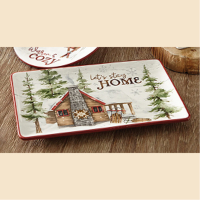 Winter Cabin Platter