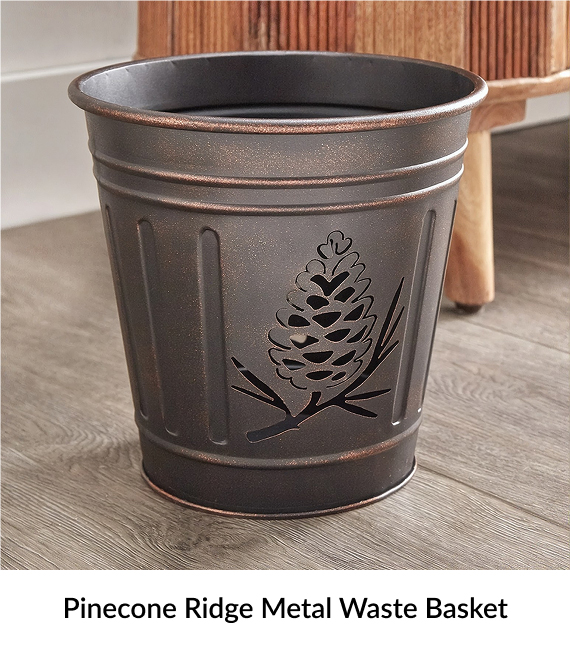 Pinecone Ridge Metal Waste Basket