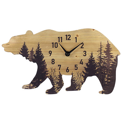 Forest Bear Wood Wall Clock