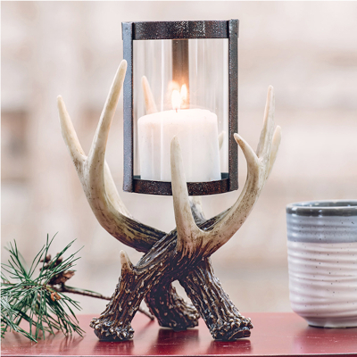 Antler Hurricane Candle Holder