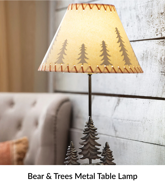Bear & Trees Metal Table Lamp