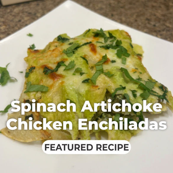 Spinach Artichoke Chicken Enchiladas - By, Erica Tangman