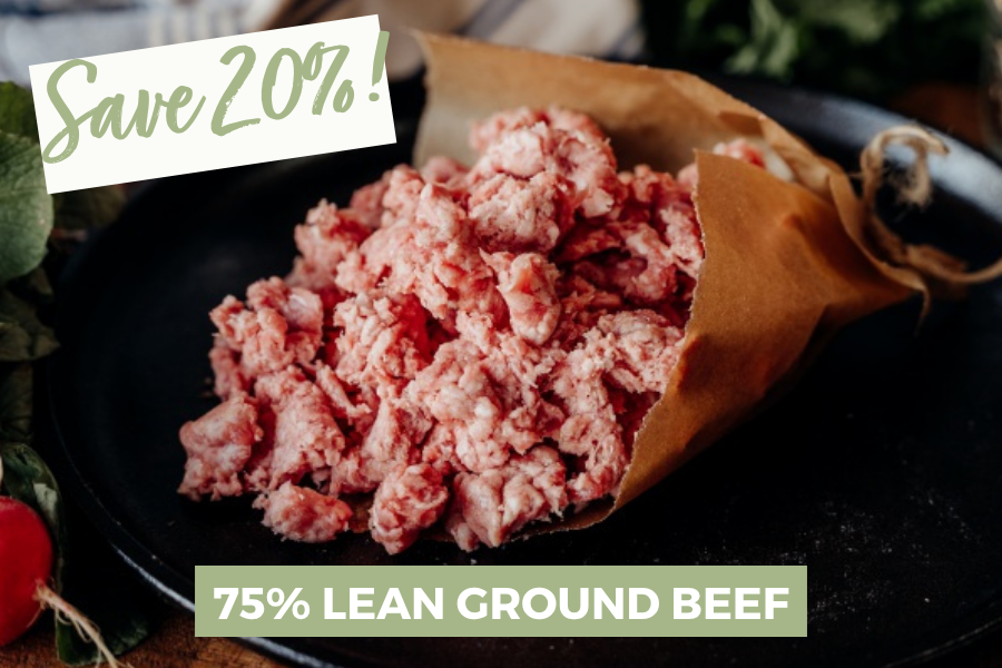 20% OFF 75% Lean Ground Beef