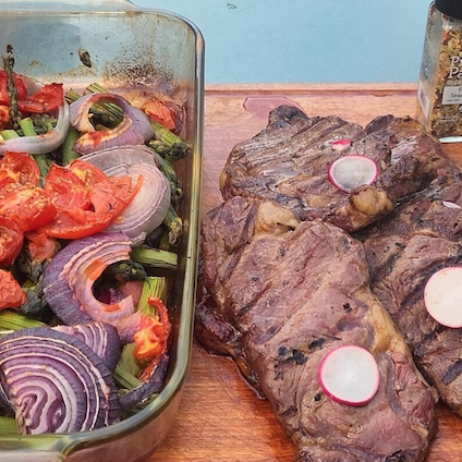 Steaks by the pool