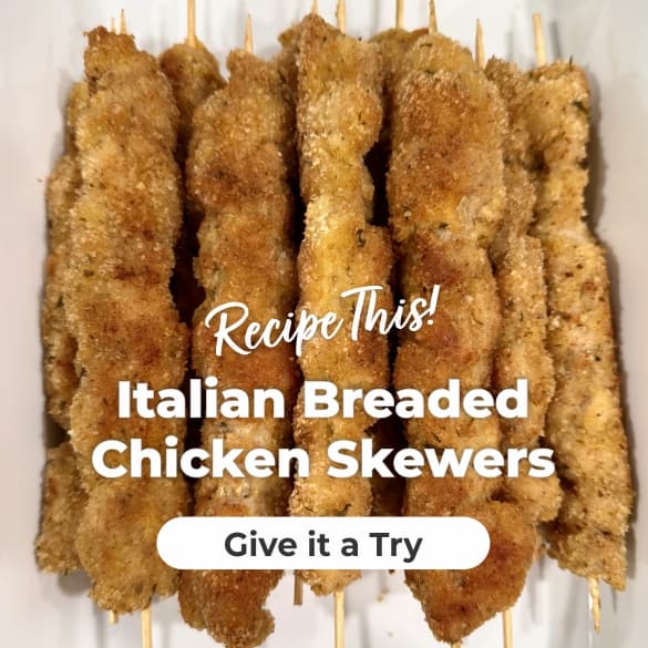 Featured Recipe - Italian Breaded Chicken Skewers